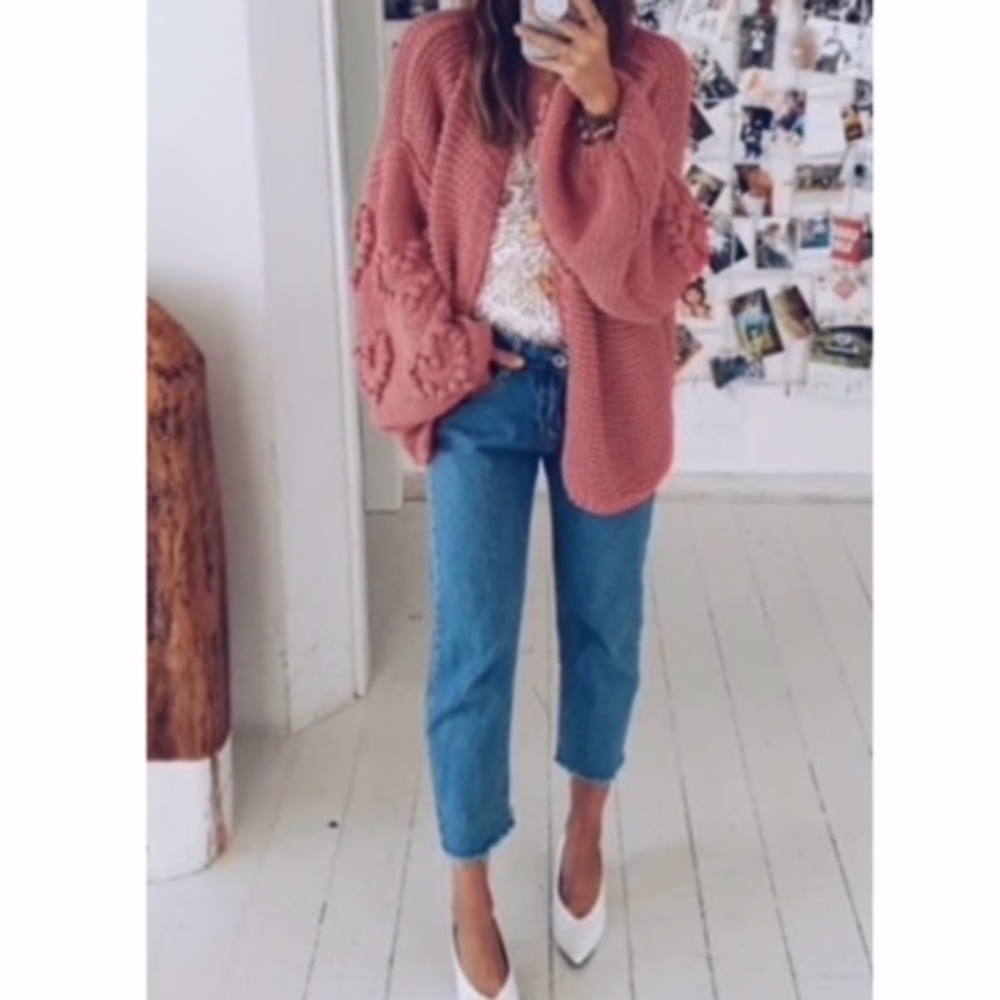 IN STOCK MADISON Balloon Sleeve Knit Cardigan - Picture 6 of 7